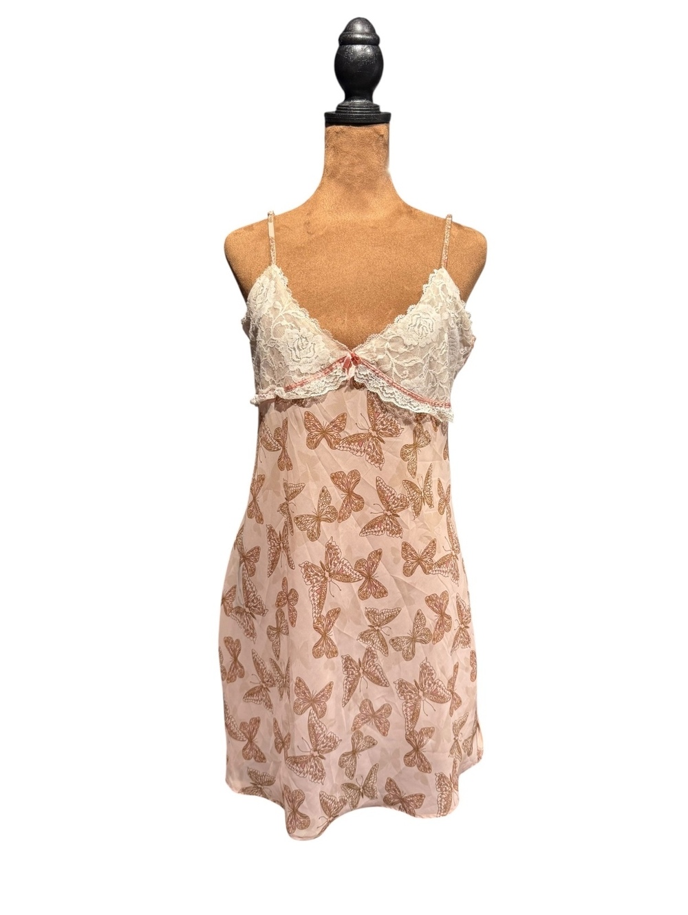 Rampage Large Pink Butterfly Lace Slip Dress Nightie